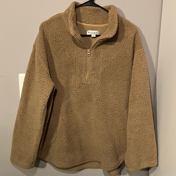 koolaburra by Ugg Jackets & Blazers - Koolaburra by Ugg Tan Fleece Quarter-Zip Womens Pullover Sz L